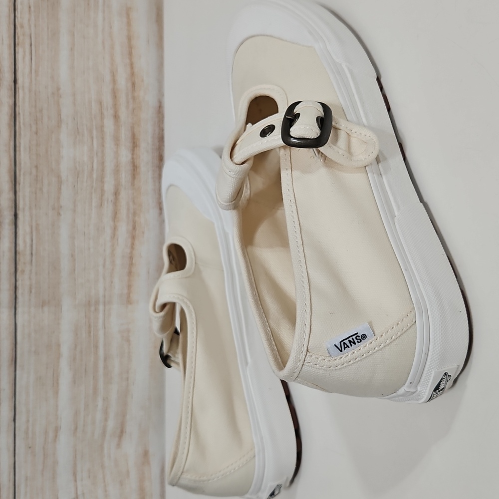 Vans Cream Canvas Slip-On Mary Jane Style 93 Shoe Sneaker 8.5 - Picture 10 of 13